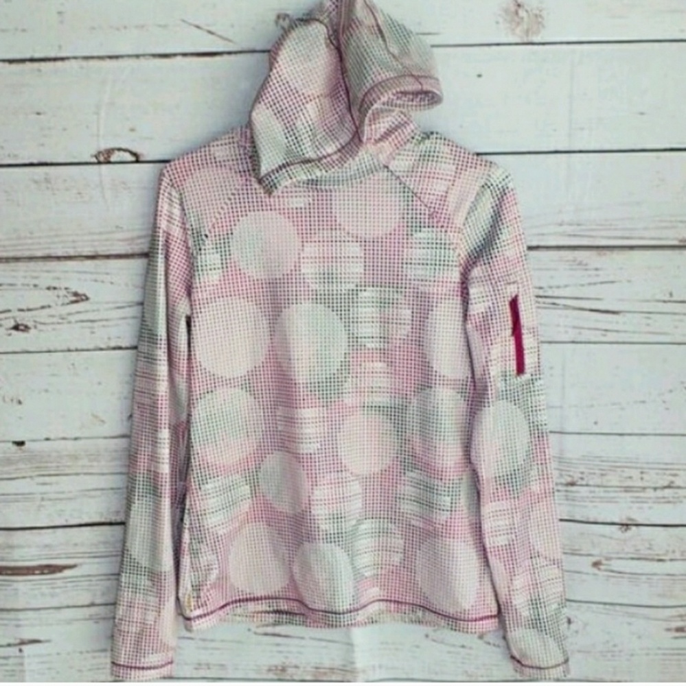 Lole Pink Purple Dot Circle Athletic Hoodie Shirt